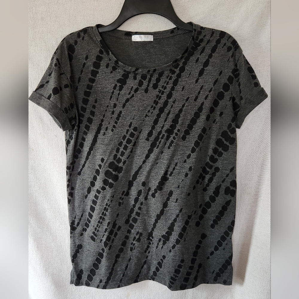 Awake Black and Gray Patterned Short Sleeve Tee